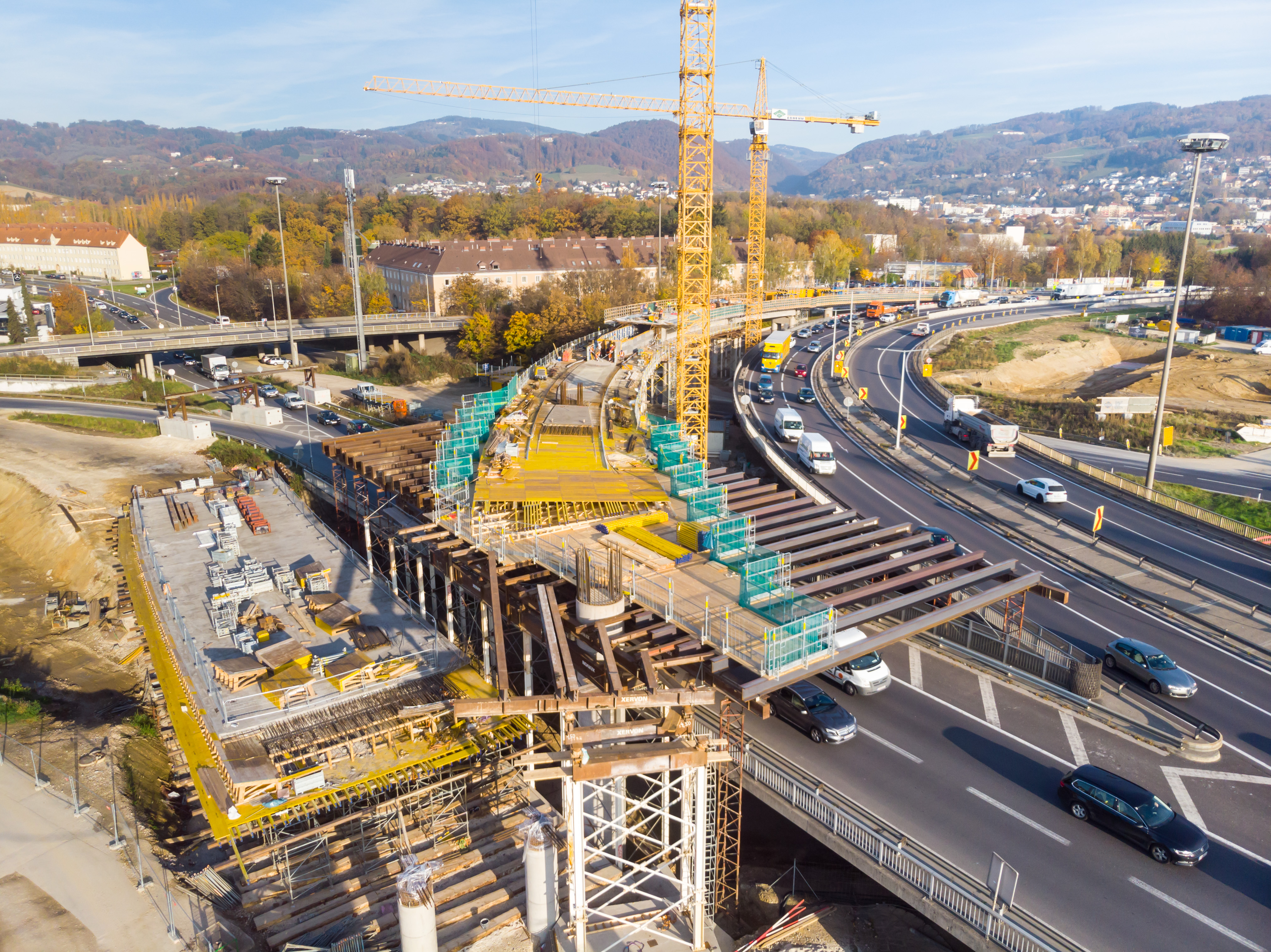 Linz A7 Bypassbrücken  - Výstavba ciest a mostov