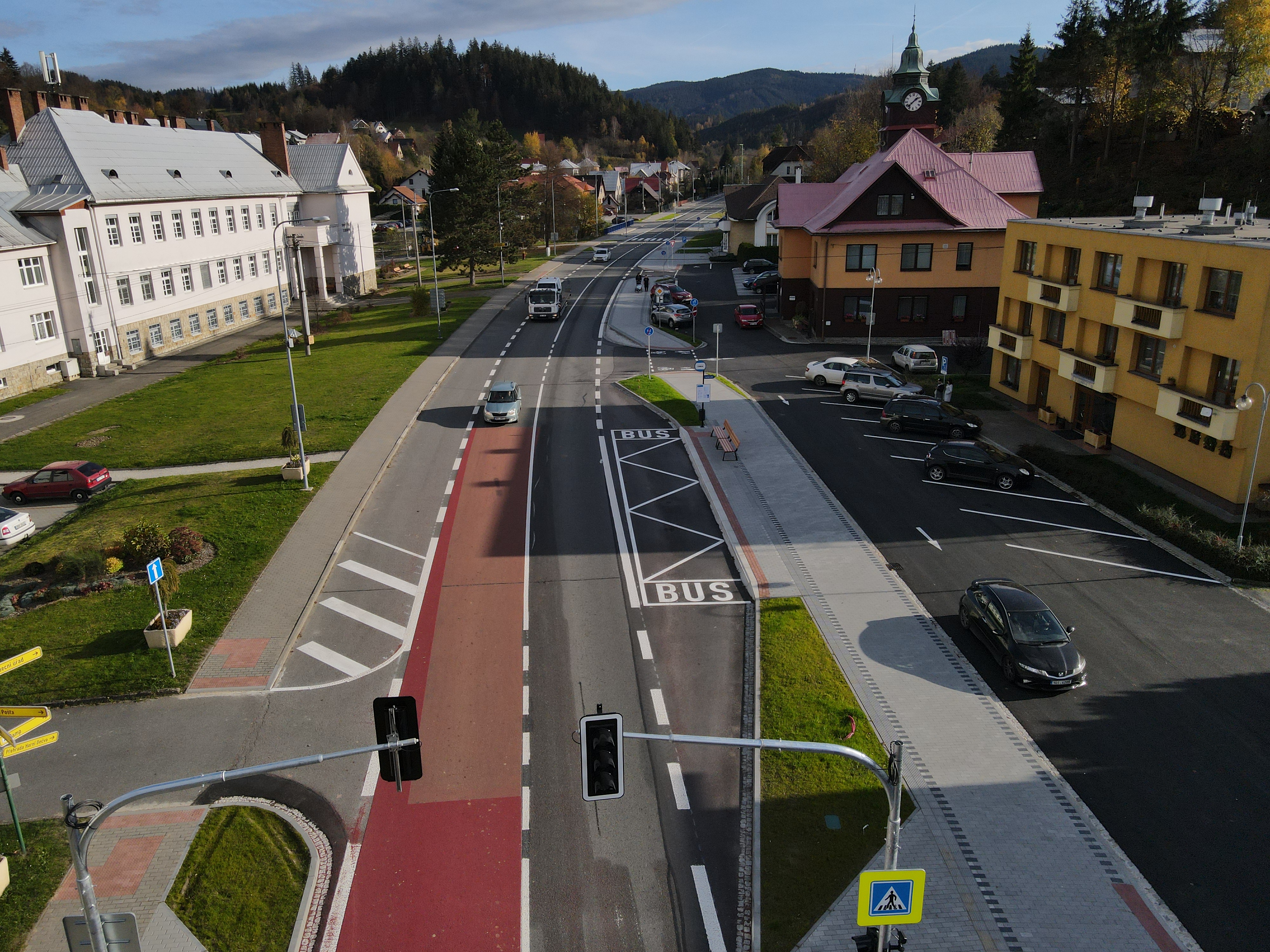 Horní Bečva – výstavba cyklostezky centrem obce - Výstavba ciest a mostov