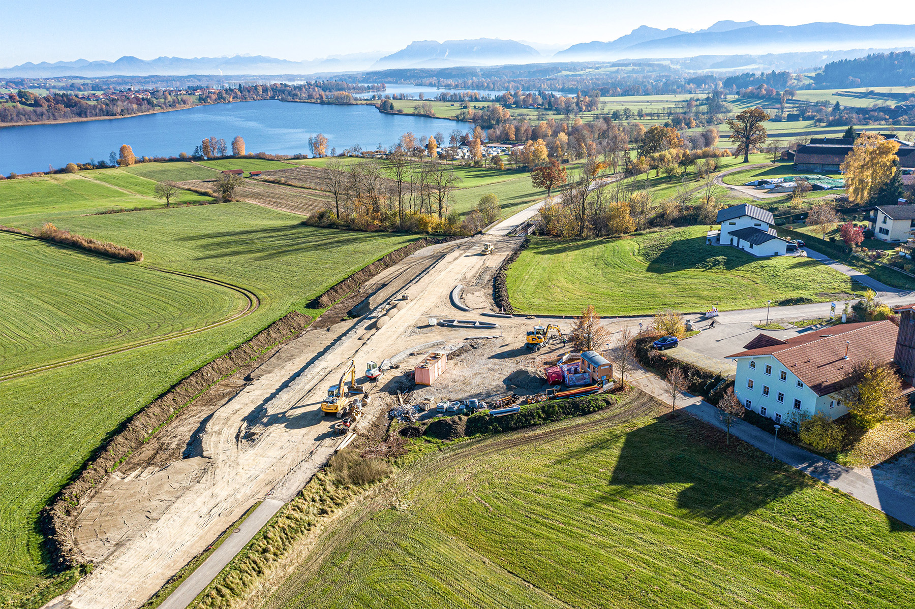 Straßenbau, Taching am See - Výstavba ciest a mostov