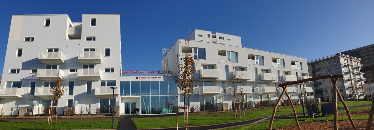 Wohnbau, Barbara-Prammer-Hof, Wien - Pozemné stavby Wohnbau, Barbara-Prammer-Hof, Wien - Pozemné stavby