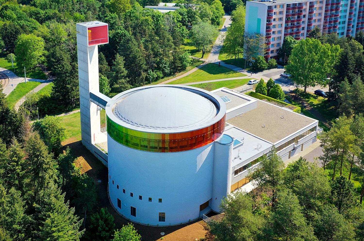 Brno-Lesná – přístavba Duchovního centra (kostel a věž) - Pozemné stavby