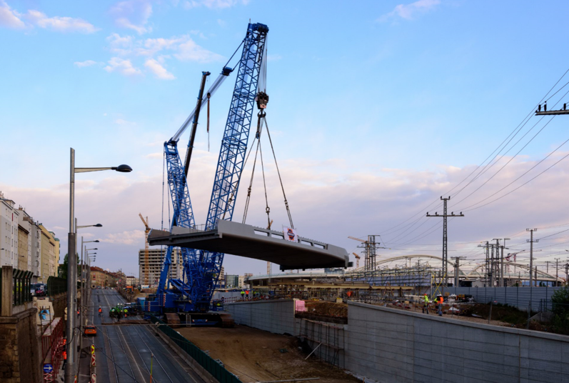 Brücke Wien Gudrunstraße - Výstavba ciest a mostov